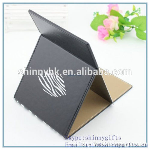 Hot sale pocket mirror with Pu leather luxury pocket mirror for promotional gift big size